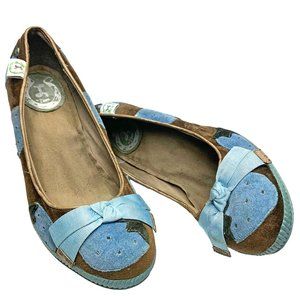 MISS L FIRE Blue Velvet‎ Embroidered Wedge